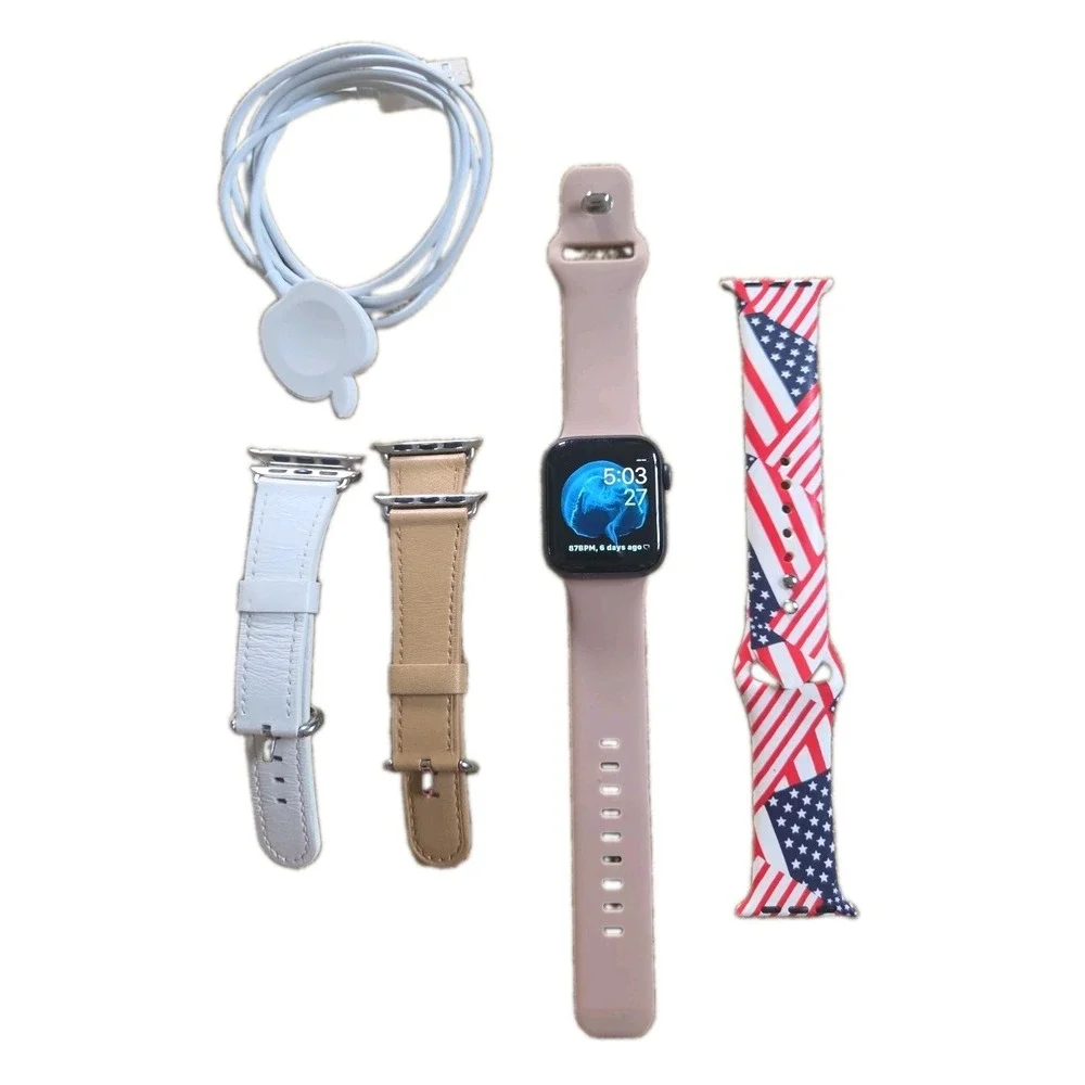 Apple Watch Series 4 Aluminum Case 16GB 40mm GPS Tracker Pink Silicone Band